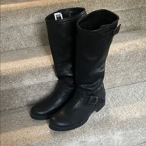 Frye Black Heeled Leather Boots